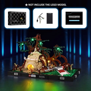 YEABRICKS LED Licht für Lego-75330 Star Wars Dagobah Jedi Training Diorama Bausteine Modell (Lego Set Nicht enthalten) - 5